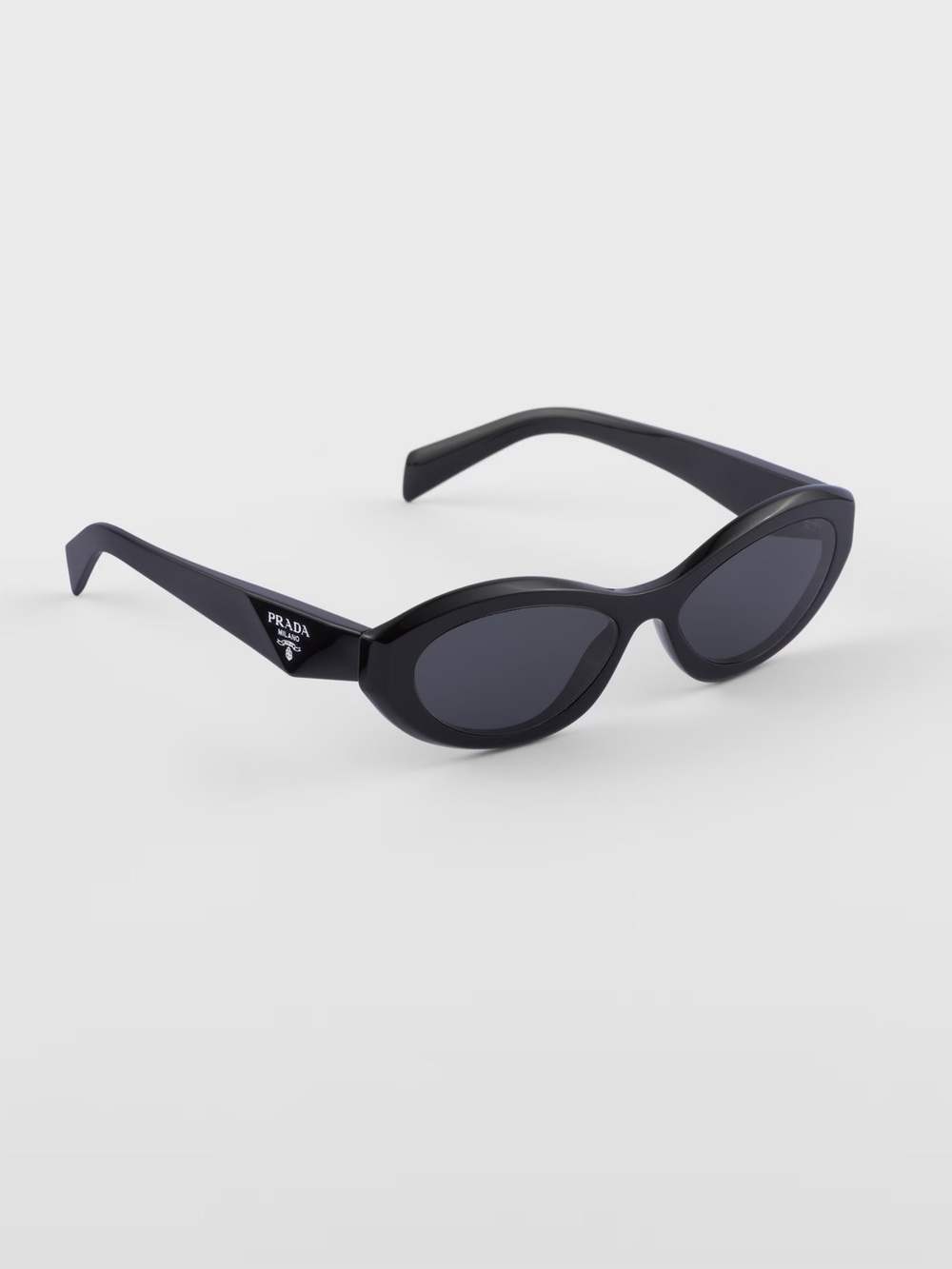 PRADA Sunglasses Symbole Small Oval Acetate Black